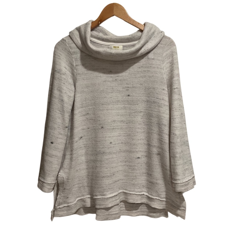 Maeve Anthropologie Risa Hacci Tunic‎ Sweater Heathered Gray